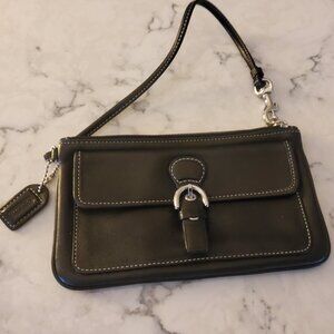 Coach Wristlet in Black and Silver + Hangtag